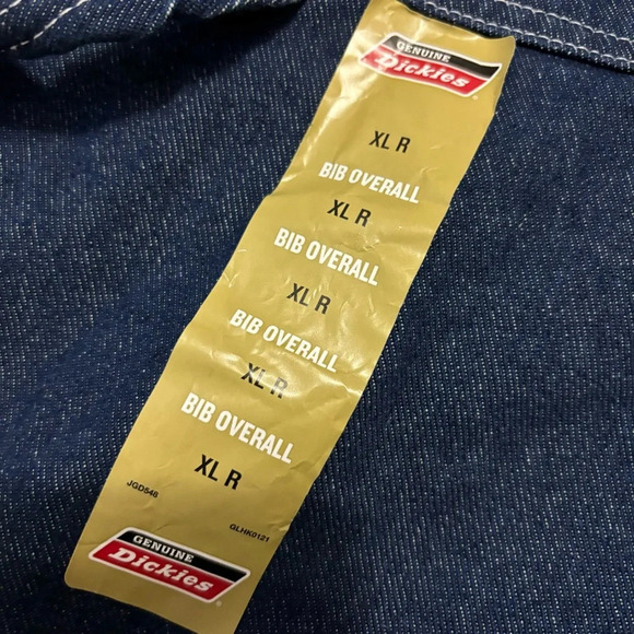 NWT Dickies Durable Bib Overalls Denim Jean Indigo Blue Men's XL R Workwear - Picture 6 of 9